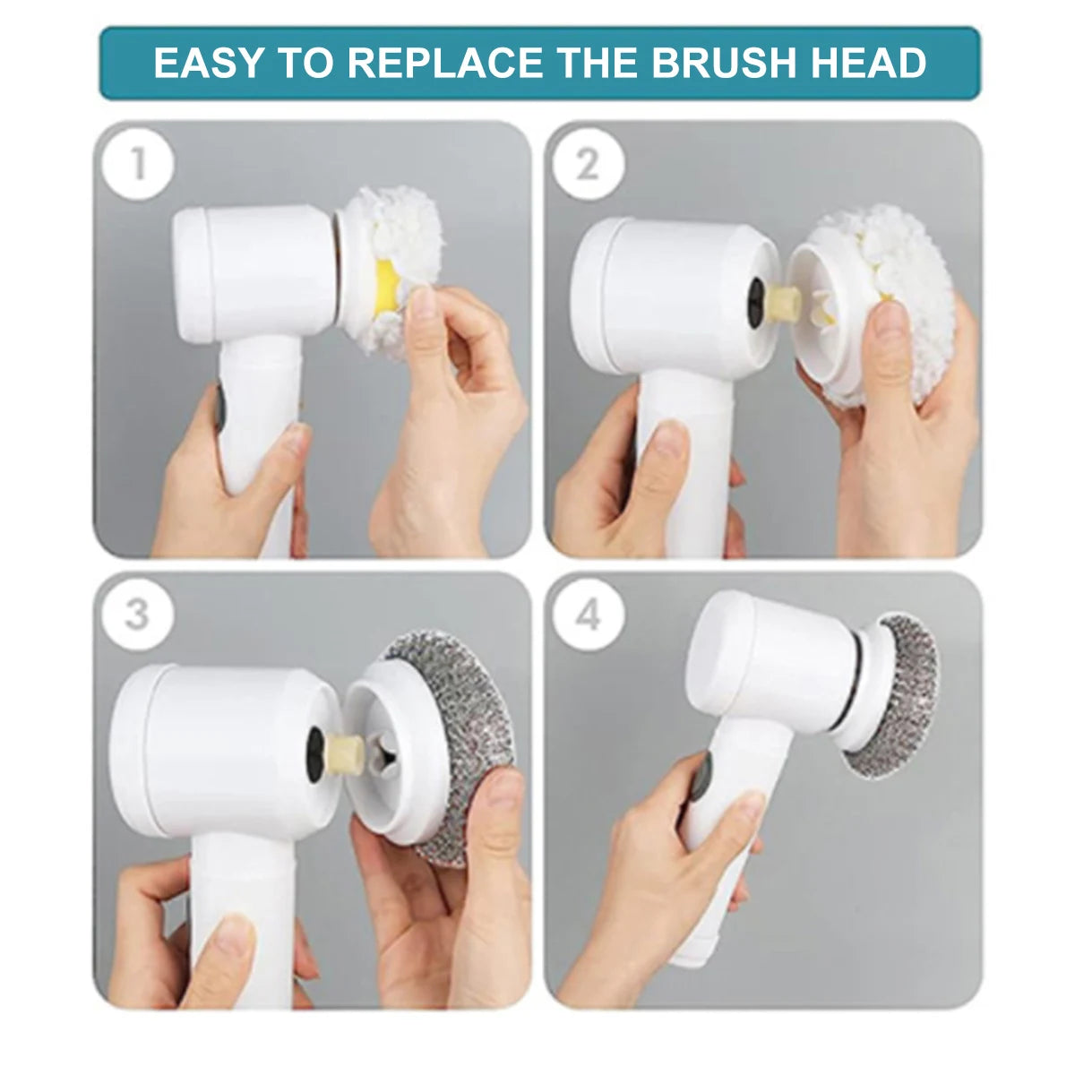 Kit de Rechange – 5 Têtes pour Brosse Électrique de Nettoyage