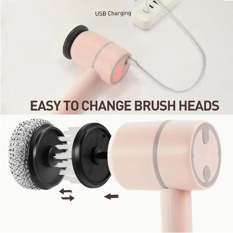 Brosse Électrique de Nettoyage 3-en-1 – Rechargeable et Sans Fil